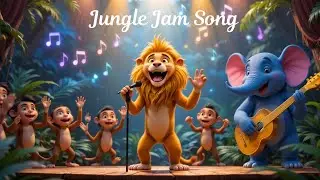 Jungle Jam Song 🐒🎸 | Jungle Party Time 🦁 | 🐘 Stomp, Swing & Jam! 🌴| Songs for Kids with Animals 🐒