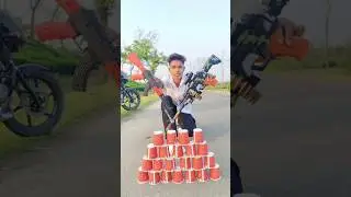 machine gun and AK-47 toy gun unboxing and  firing test