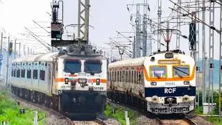🔥High Speed Indian Railways Premium Trains at 130Kmph thrashing through stations with honking 🔥