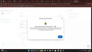 Return Later to Finish Removing Visa Facebook Ads Error | Payment Method Remove Solution