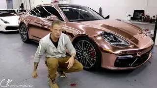 Rose Gold Chrome Porsche Panamera Turbo Part 2 All Finssihed. By @ckwraps