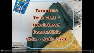 SOFABED WAYFAIR Find - Upholstered Split Back Convertible  -ALWYNN -UNBOX - QUICK Install - Review