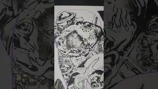 Fantasy Brush and Ink Drawing from Imagination #shorts