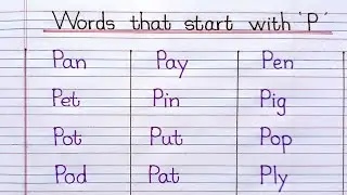 100 Words That Start With ' P '| ' P ' Letter Words|