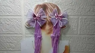 Beautiful Purple Hair Clip Pearl Edged Organza Ribbon #turotial #diy #ribbon #bow