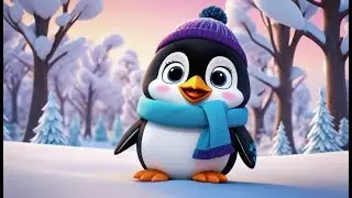 Polly Penguin Slides Down | Silly Penguin Song for Kids | Snowy Slide Nursery Rhyme