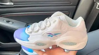 Reebok Question Low Glitch Radiant Aqua Hyper Purple shoes
