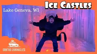 Giant ICE CASTLES in real life! | Lake Geneva WI | Night Edition | Winter Family Travel