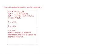 Thermal Resistance and Thermal Resistivity