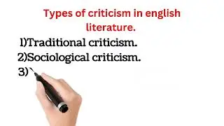 Types of criticism in english literature.