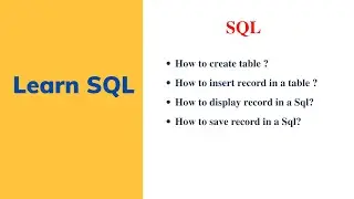 Create Table,Insert,Display Record,Commit in SQL