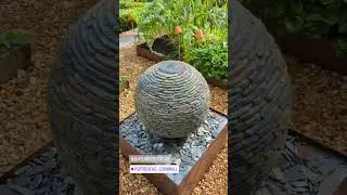 500mm Rustic Slate Watersphere with Steel edged sump reservoir