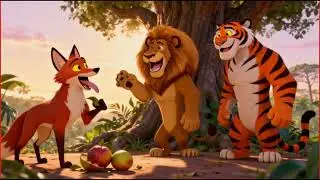 The Lion, The Tiger & The Clever Fox | Moral Story for Kids | Jungle Story in English