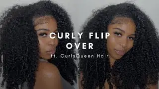 *tutorial* Curly Flip Over Tutorial | Water Kinky Curly Clip Ins ft. Curls Queen