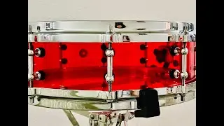 FOR SALE: $395 14&rdquo;x4&rdquo; Custom Ruby Red Acrylic Snare Drum w/ DW Drum Workshop Die Cast Hoops