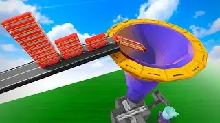 Cars Falling Through The Large Funnel Into The Plus Shredder Factory | Teardown