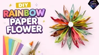 🌈 DIY Rainbow Paper Flower | Easy & Beautiful Paper Craft ✂️