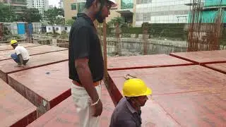 Roof slab beam alignment checking work #construction #cwt #sitework #civil #engineers #carpenterwork