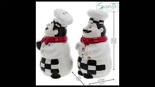 AS Bistro Chef Salt and Pepper Shaker Set features a charming moustachioed Bistro chef