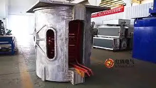 Medium frequency coreless induction industrial furnace for steel, iron, copper, aluminum melting.