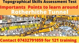 Topographical Skills Assessment Test 2021 | Important points to learn around Rotherhithe Tunnel,tfl