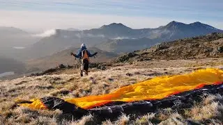 Paragliding the Snowdonia Mountains Glyder Fawr.