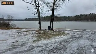4K UHD - Lake O The Pines - Texas -  Ice Storm 2026 - Walk in the woods 