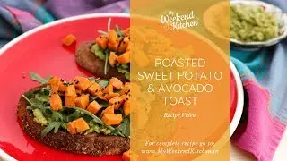 Avocado toast with roasted sweet potato topping