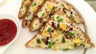 Cheese Corn Garlic Toast | 5 Minute Recipe On Tawa | Instant garlic Bread Recipe | Easy & Quick