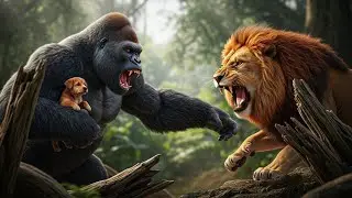 Kong Vs Lion | KING KONG Saves a Tiny Puppy From a Deadly Lion| Epic Jungle Rescu#hulk #kong#monster