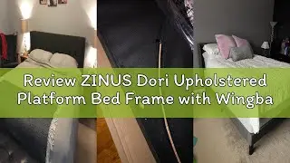 Review ZINUS Dori Upholstered Platform Bed Frame with Wingback Headboard, Mattress Foundation, Wood