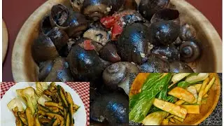 Naga girl cooking Snail with perilla seed paste and Axone | stir fry bok choy | zucchini 