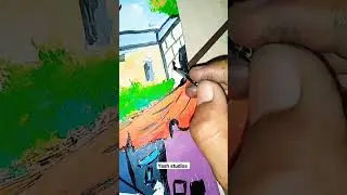 Landscape 🌆 painting  on 90 gsm paper😮,#video #viral