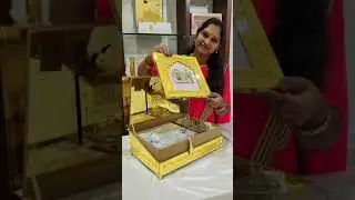 Gold Acrylic Traditional Balaji Padmavathi Theme Luxury Wedding Box Invitation.