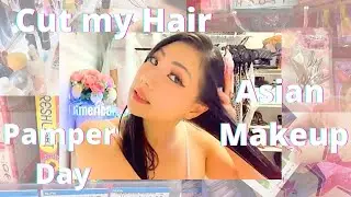 Affordable Nail Haul 🎀 Cute Asian Makeup 🎀 I Cut My Own Hair