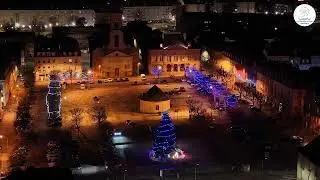 Vid&eacute;o No&euml;l par drone &agrave; Longwy, Place Darche.