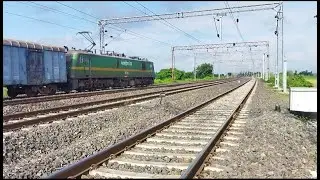 9000HP Wag9 Lead Overloaded Freight Train Furious Skipped Long Curve