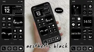 iOS15 Aesthetic black homescreen for iPhone🖤 widgetsmith tutorial