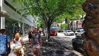 4K Collins  Ave , Summer City Walking Tour Miami Beach , July 2 2024