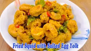 Fried Squid with Salted Egg Yolk