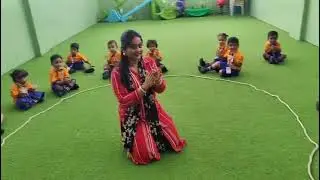 Activity -- Follow the leader by the students of class pre nursery