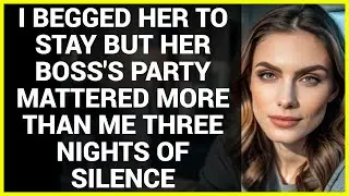 I BEGGED HER TO STAY BUT HER BOSS'S PARTY MATTERED MORE THAN ME THREE NIGHTS OF SILENCE