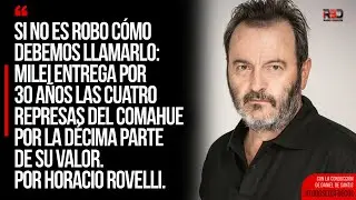 Milei entrega por 30 a&ntilde;os las represas del Comahue por la d&eacute;cima parte de su valor. Horacio Rovelli