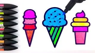 Ice Cream Colouring Book for Baby - How To Draw Coloring Book Ice Cream - Drawing for Kids