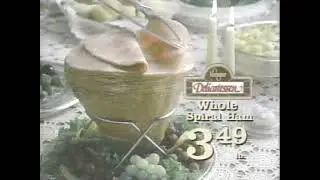 Реклама рождественской распродажи ветчины в продуктовом магазине Kroger 1994 года