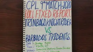 CPL 2020 9TH MATCH TRINBAGO KNIGHT RIDERS VS BARBADOS TRIDENTS(TKR VS BAR DREAM11|WHO WILL WIN|NEWS)