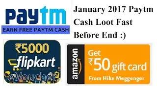 Free Paytm Cash & Amazon Or Flipkart Voucher Loot 2017