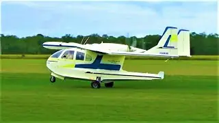 RARE RIVIERA 1965 Seaplane pusher engine start take off gear retract flyby reverse Marchetti FN333