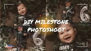 MILITARY THEMED BABY PHOTOSHOOT | DIY MILESTONE PHOTOSHOOT  #MilestonePhotoshoot #BulalaFamily