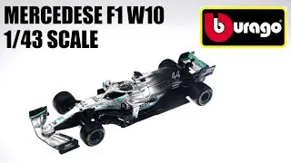 BBURAGO F1 MERCEDESE W10 1/43 SCALE DIECAST MODEL UNBOXING AND REVIEW
